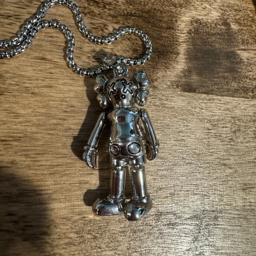 Kaws Necklace, Bearbrick Necklace, Fashion Streetwear Necklace, Stainless Steel